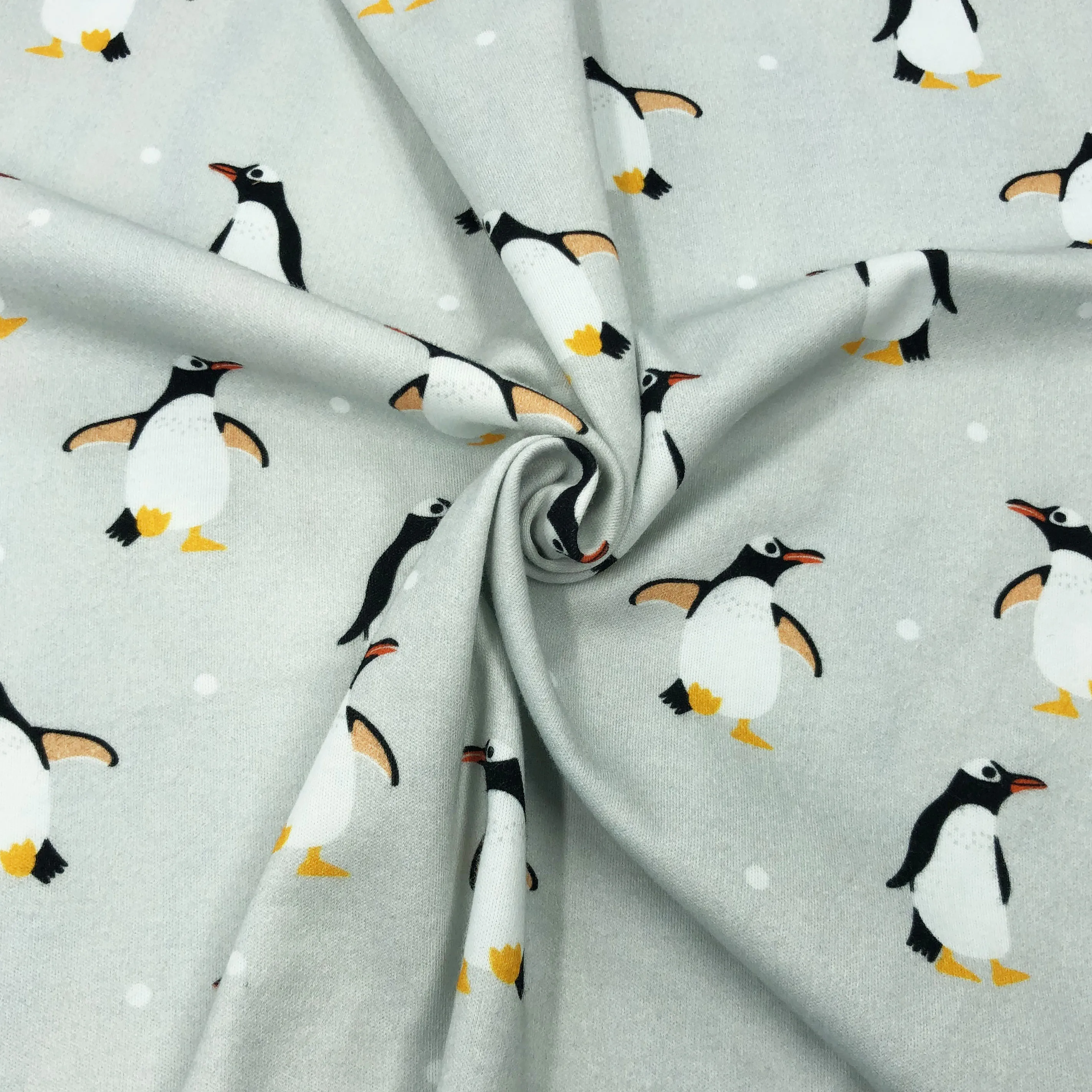 Textile cutting machine tissu pour coudre cotton stretch fabric penguin style on knit fabric for children underwear