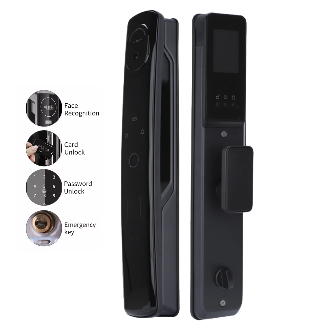 OEM Face Recognition Fingerprint Video Intercom Outdoor Keyless Entry Door Lock Smart Door Lock with Camera
