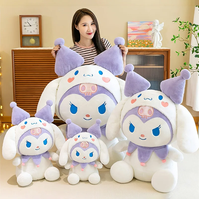55cm New Transformation Kuromi Plush Doll Large Size Kawaii Plushies Soft Stuffed Toy Pillow Children Girls Birthday Gift