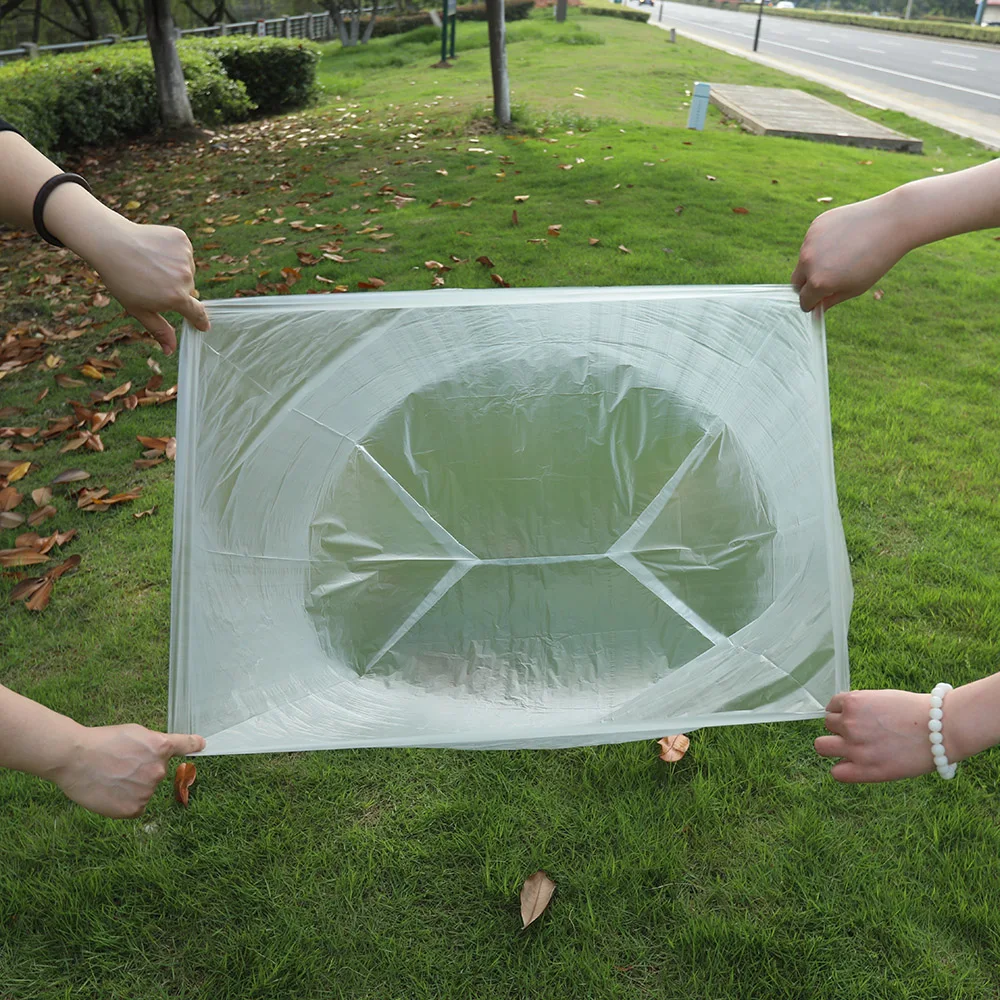 Square Bottom Custom Plastic Bags Four Corners Dust PE Flat Bottom Transparent Moistureproof Carton Liner Shipment Cover Bags