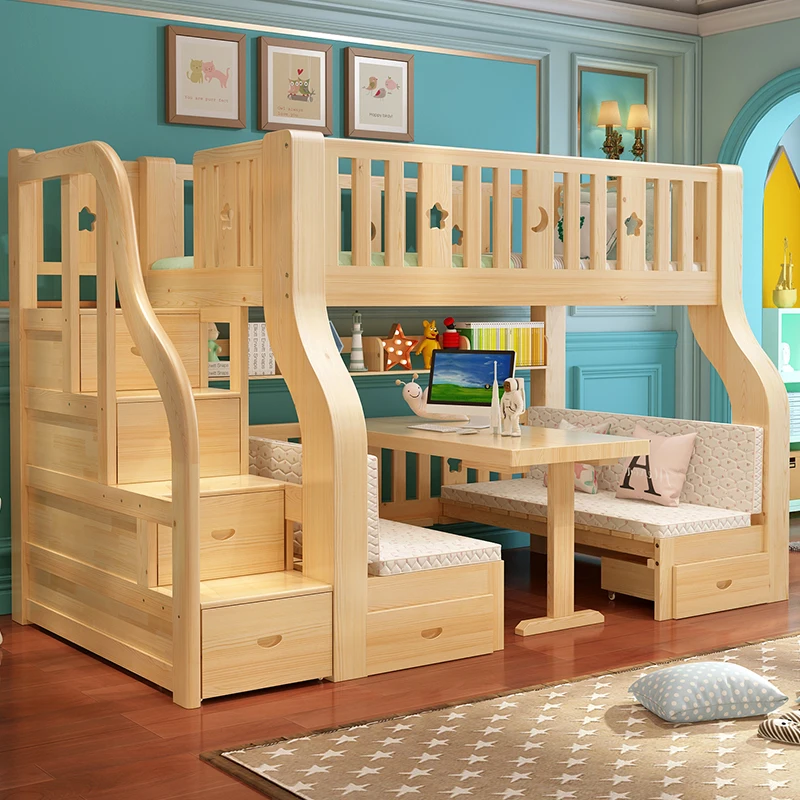 
Adult Double Kids Multifunction Muebles Loft Bunk Bed With Desk And Slide 