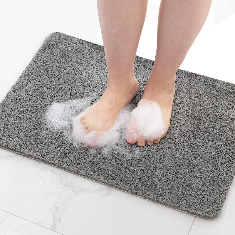 Wholesale Non-slip Exfoliating Feet Scrub Massage Quick Drying Bathroom Rug PVC Loofah Bath Tub Mat