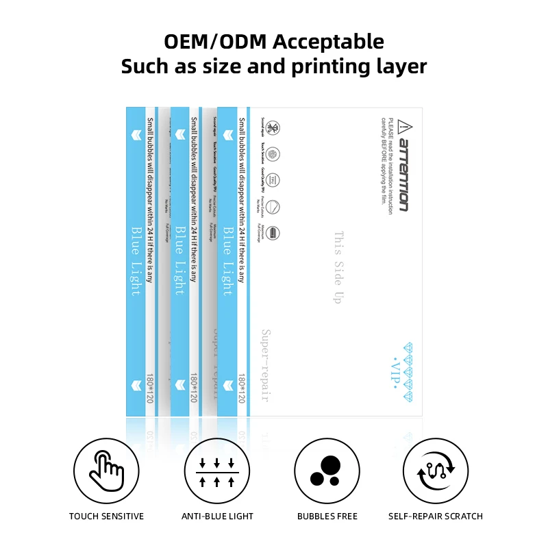 HD Matt Anti-blue Anti-purple Light Super Self-repair Screen Protective Tph Tpu Hyfrogel FIlm Cell Phone Screen Protector Sheet