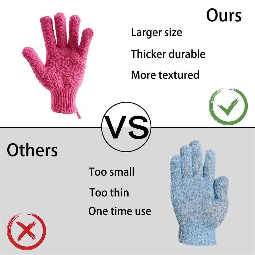 Exfoliating Face Body scrub wash gloves Scrubbing Spa Bath Wash Shower Massage Gloves