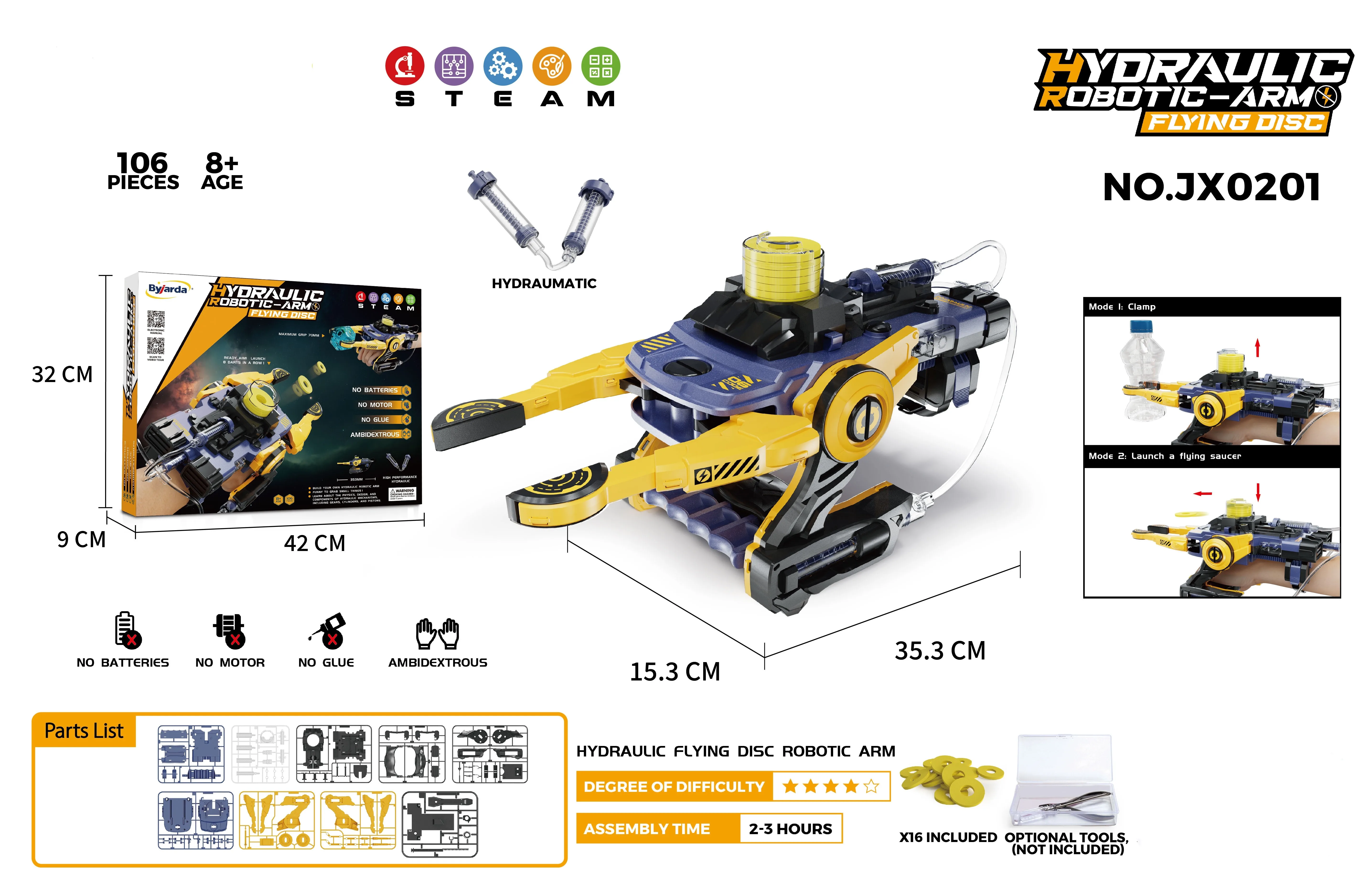 DIY STEM Hydraulic Flying Robot Arm Steam Toy Science Educational Stem Toy for Kids