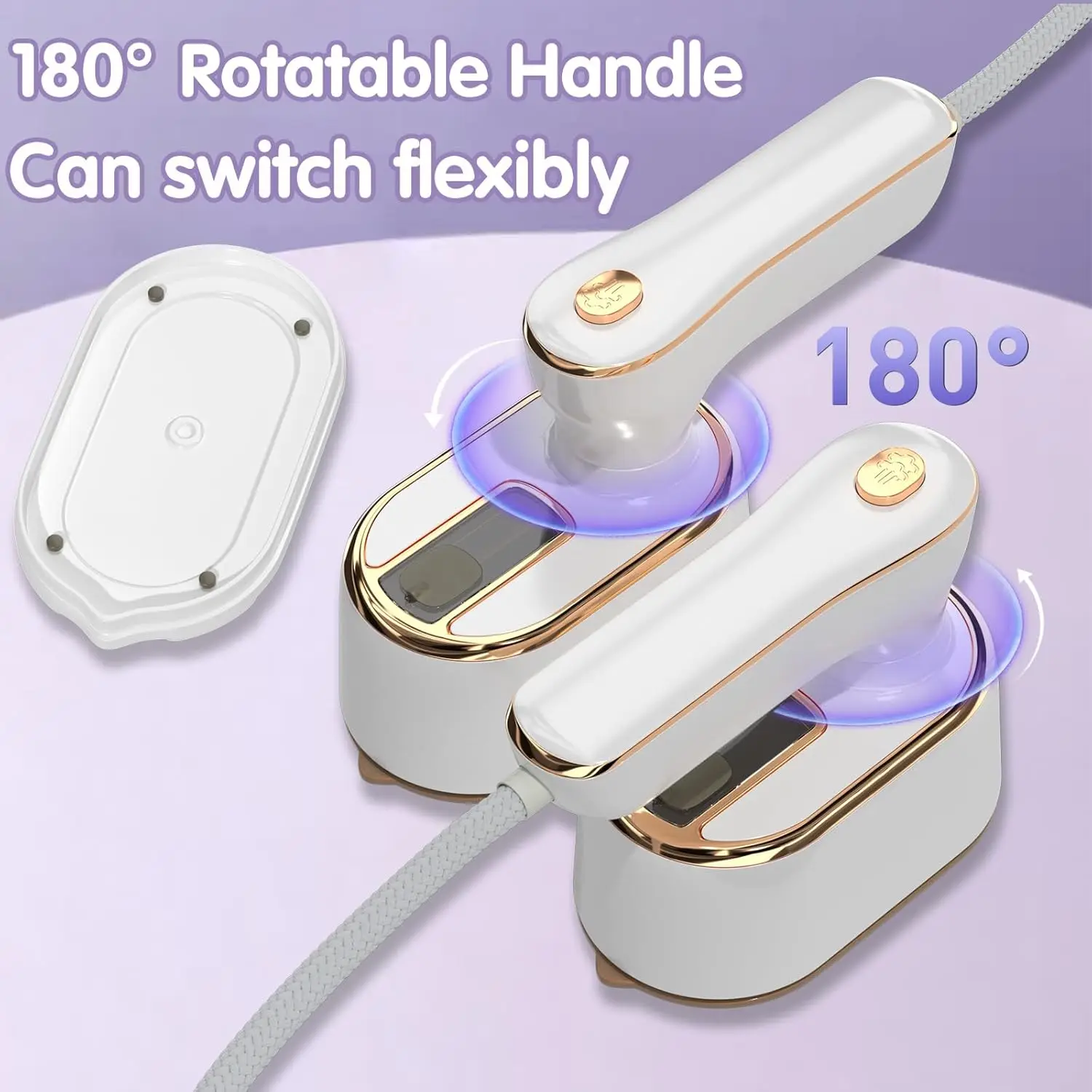Travel Steamer Iron for Clothes - 1200W Handheld Size Portable Travel Steamer, 5 Steam Levels Clothes Steamer with LCD Screen