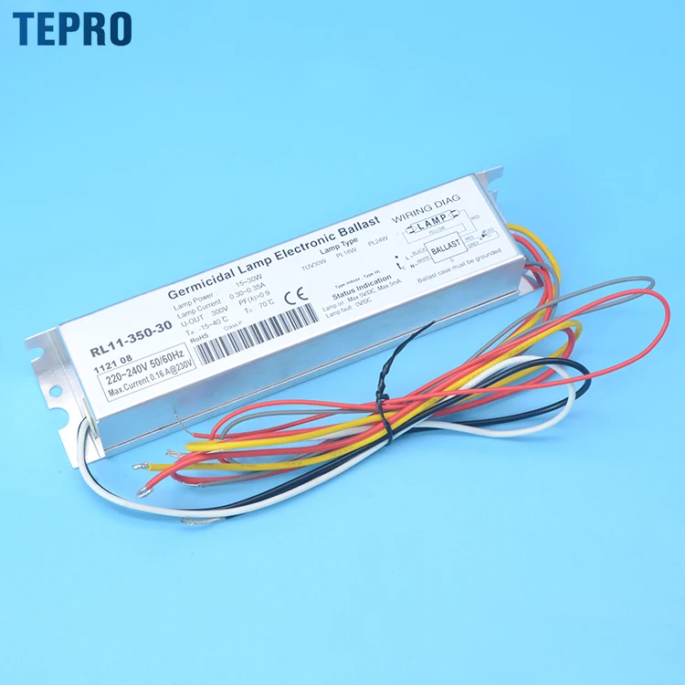 RL11-350-30 Water Treatment Uv Amalgam Disinfection Lamp Electronic Ballast Preheat Start sterilizer electrical ballast