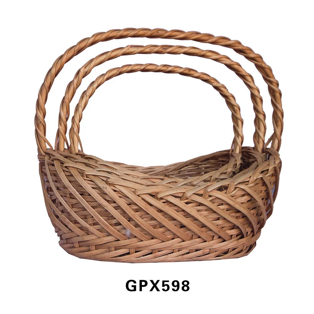 Wholesale Willow Wicker Gift Baskets With Handles Picnic Basket Set Gift Baskets In Bulk