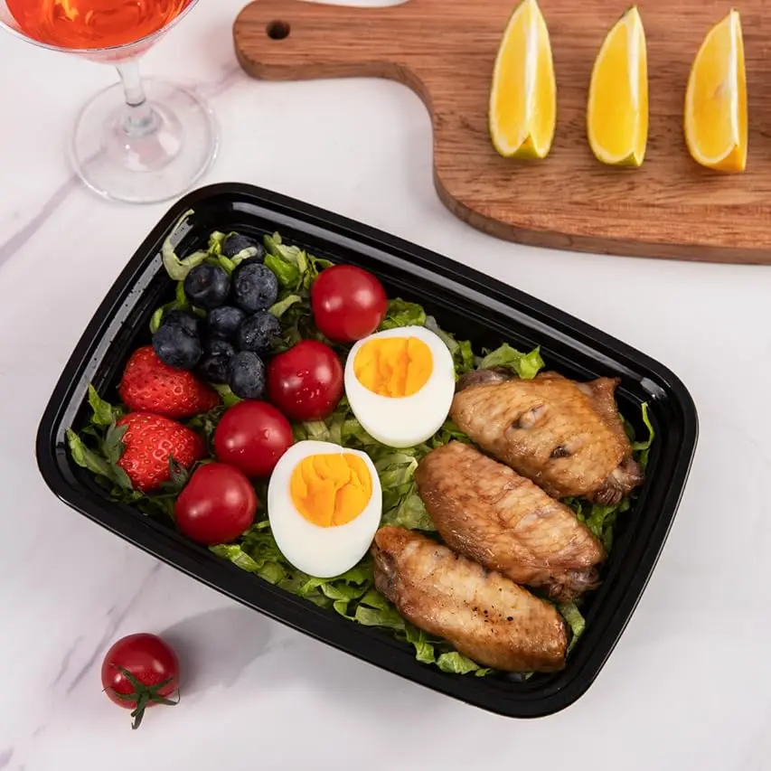 Microwave Safe Plastic Disposable Food Container Meal Prep Containers Delivery Plastic Food Containers With Lids