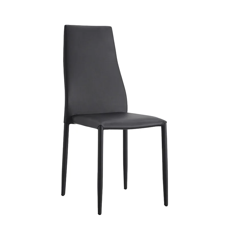 New Simple Cheap Nordic Home Furniture Leather Black Dining Chair