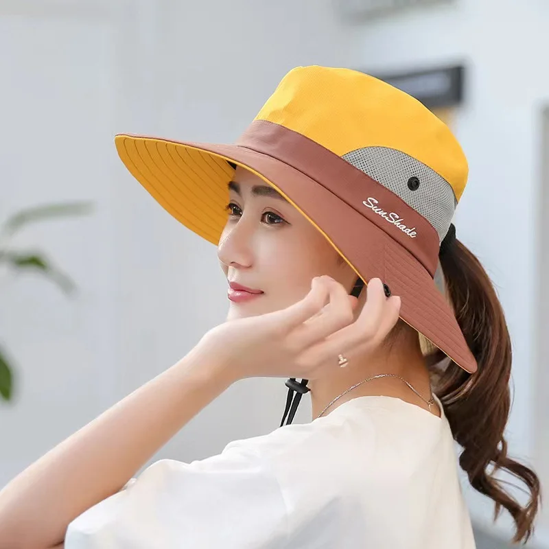 Custom Summer Foldable Sun Fisherman Hat Wide Brim Casual Travel Beach Sunscreen Uv Protection Bucket Cap Hats