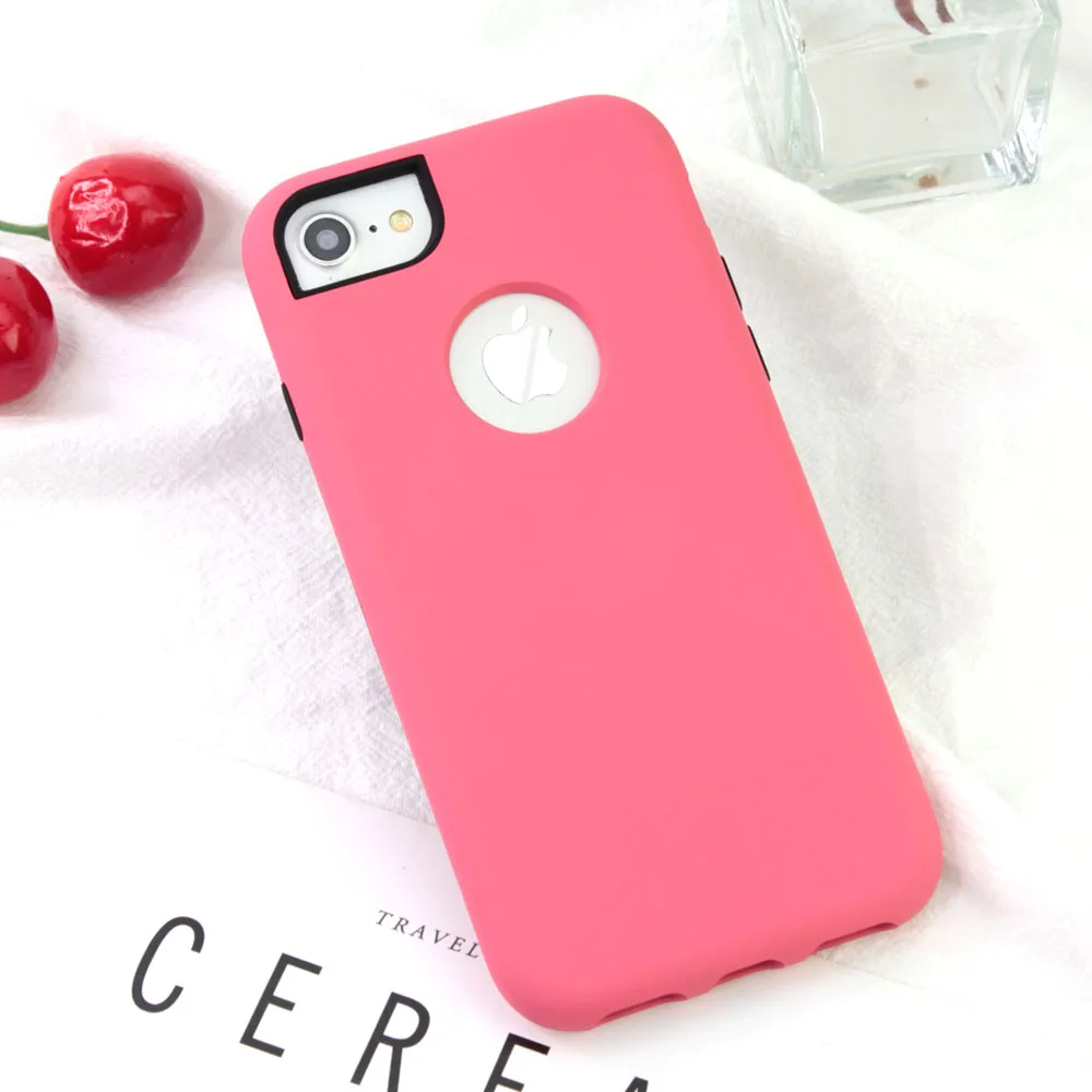 Wholesale Shockproof Candy colors 3 in 1 phone case for iphone 7/8 Cell Phone Case tpu PC Case Combination Protector Cover