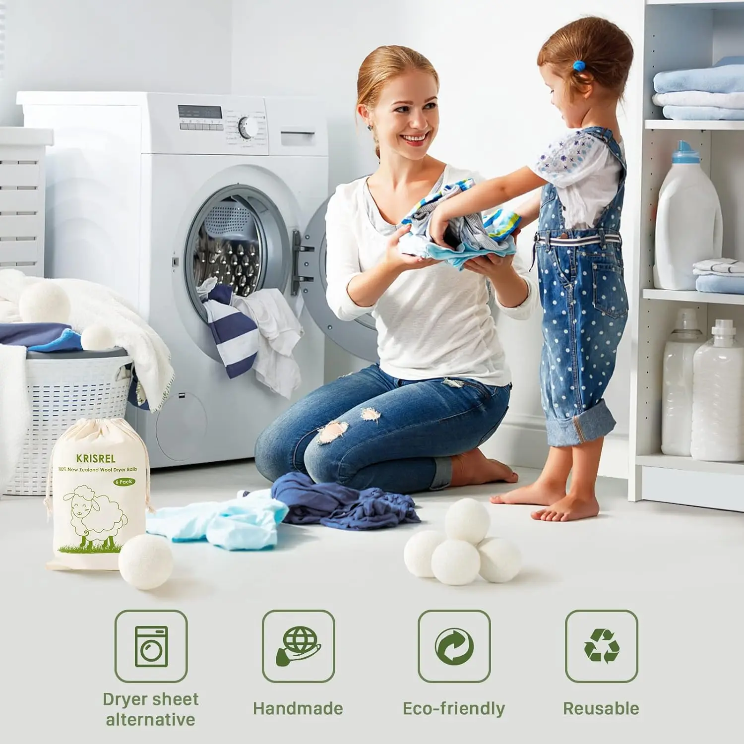 Best Selling Products 2024 New Trending in USA private label Organic Wool Dryer Balls for Laundry Washing Machine