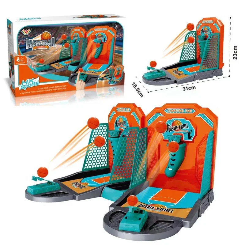 Samtoycn Double Interactive Indoor Basketball Shooting Machine Play Game Mini Sets Desktop Game for Kids Children