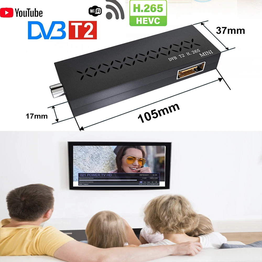 Wholesale Haohsat DVB T2 Mini Fire Italy Poland Spain Europe WIFI Digital Decoder Hevc 10Bit H.265 Alibaba Fire TV Stick TV 4k