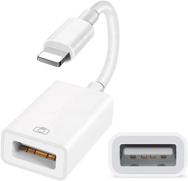 OTG adapter USB camera adapter, USB female OTG data synchronization cable compatible with card reader, suitable