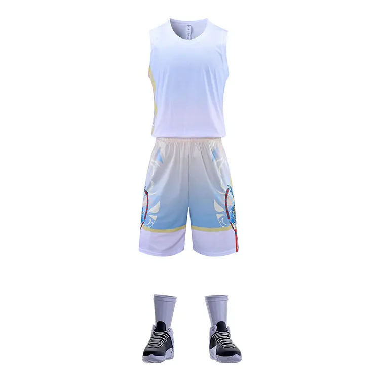 
Manufacture Custom Moisture Wicking Basketball Uniform Polyester Retro Basketball Jerseys 