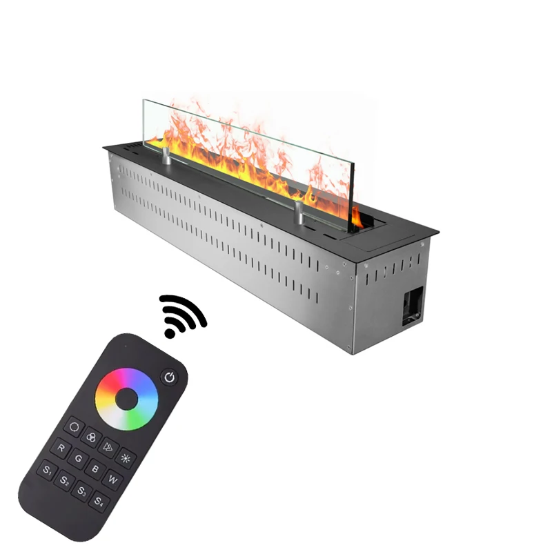 60-дюймовый стальной электрический камин с Wi-Fi смарт-технология приложение TUYA пульт дистанционного управления дизайнерский стиль для гостиной