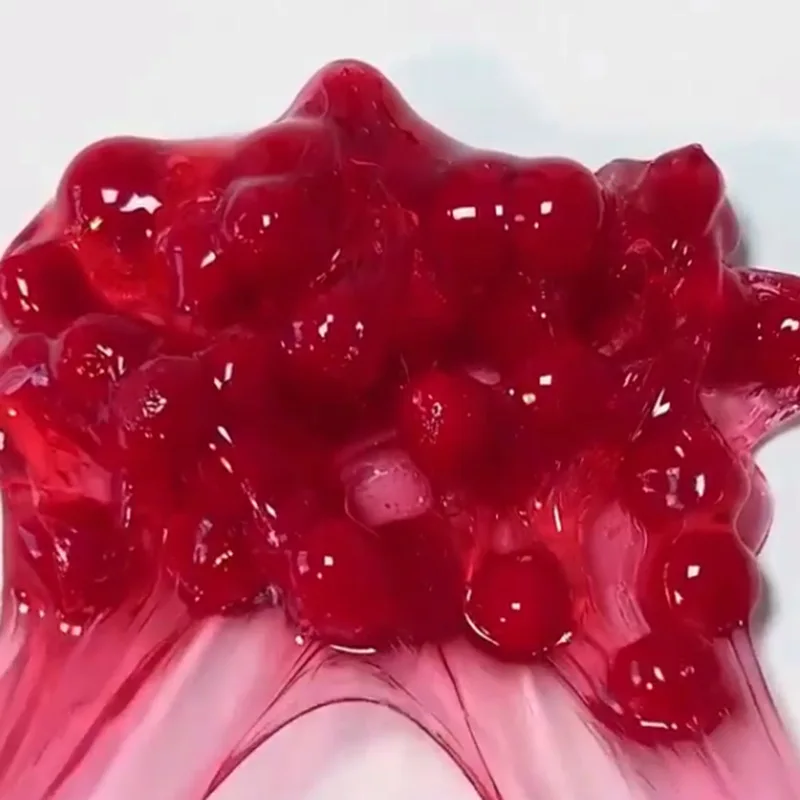 red ball delicious food accessories slime toys cherry crystal slime toys