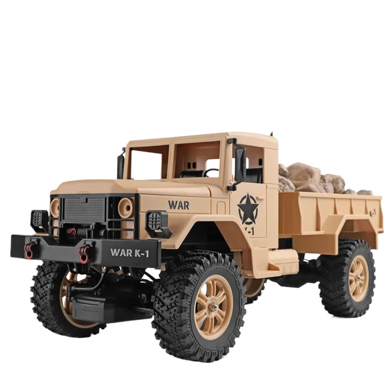Wltoys 124301 Rc Car 1:12 2.4G 10km/h Electric Remote Control Four-drive Army Truck Simulation American Dodge Military Truck Toy