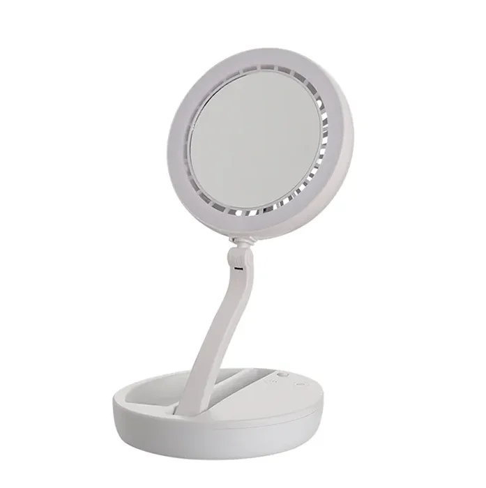 Заводское индивидуальное Круглое Белое Зеркало для туалетного столика с яркими светодиодными лампами и вентиляторами