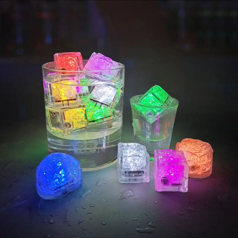 Multi color changing Water Activated waterproof led glowing ice Cubes party Holiday Light up Flashing LED Ice Cubes for Drinks