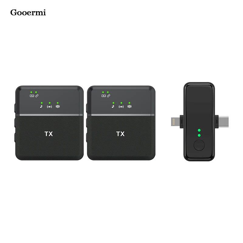 Gooermi SX31 Professional Wireless Lavalier Microphone 2.4G Lapel Recording Mic for Camera Smartphone Tablet