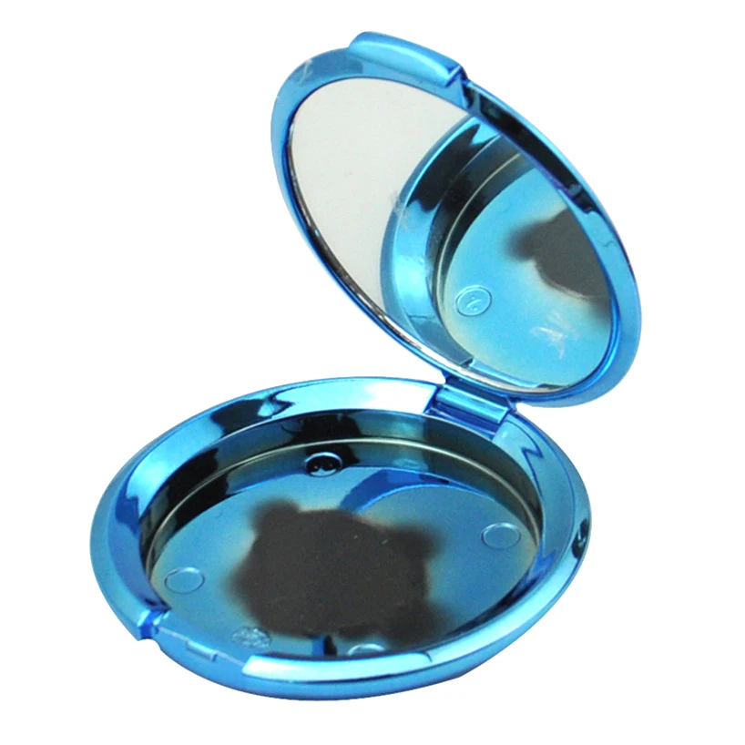 2021 New Round Empty Compact Powder Foundation Plastic Case Empty Highlighter Blush Palette With Mirror