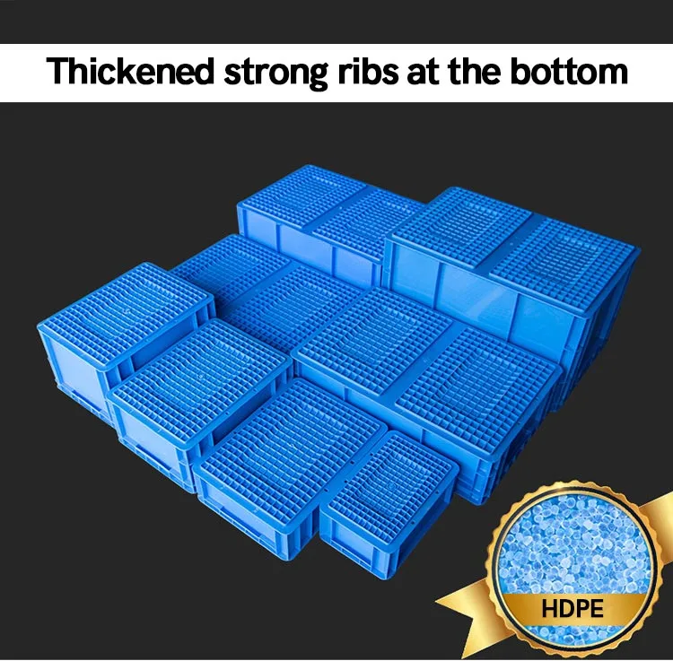 LEADLOONG EU4316 400*300*175MM Industrial HDPE Plastic Storage Box Sheet Stackable Turnover Box Desktop Tide Storage Box