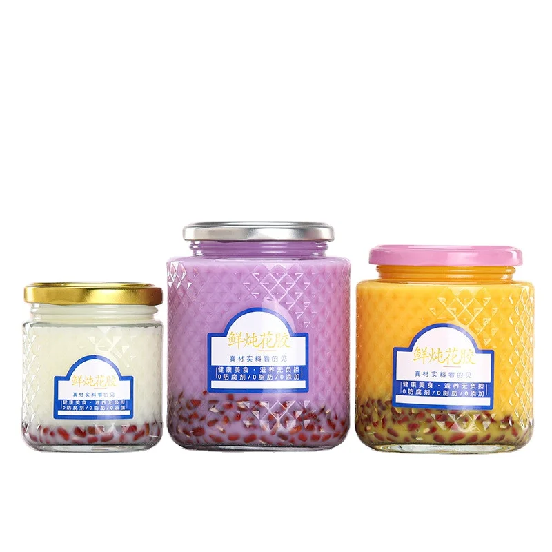 Empty Round Transparent Glass Bird Nest Bottle100ml 150ml 200ml 280ml 380ml 500ml  Airtight Glass Jars With Twist Off Lid