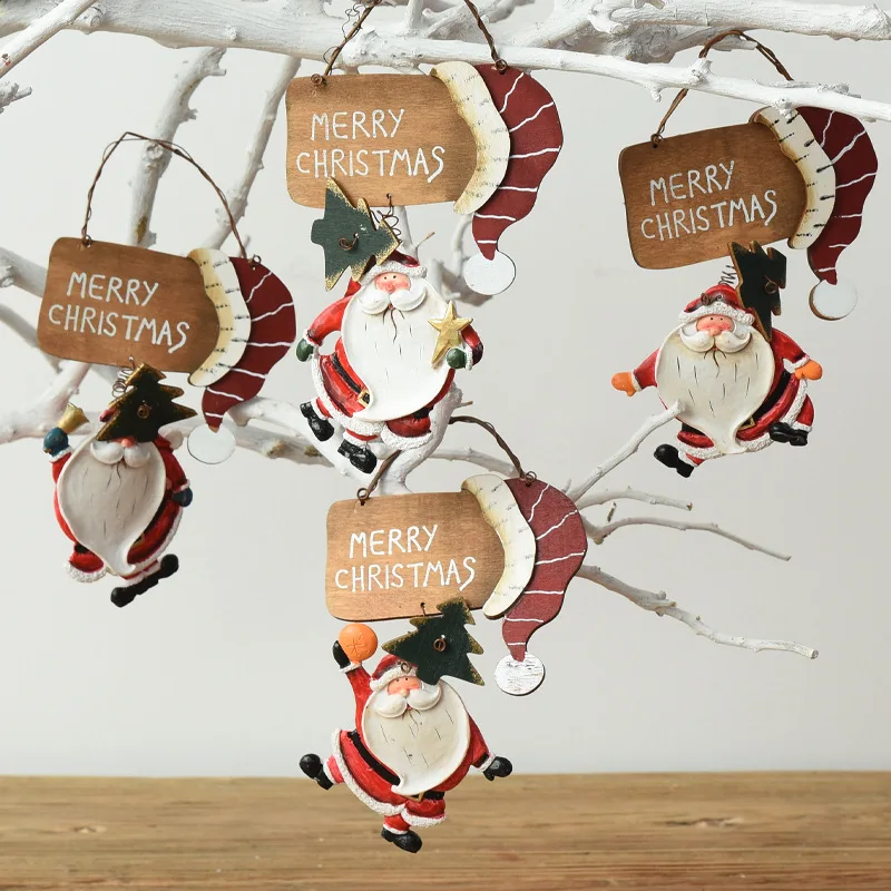 Christmas tree log letter board Santa Claus props window walls decorative Christmas ornaments/decorations