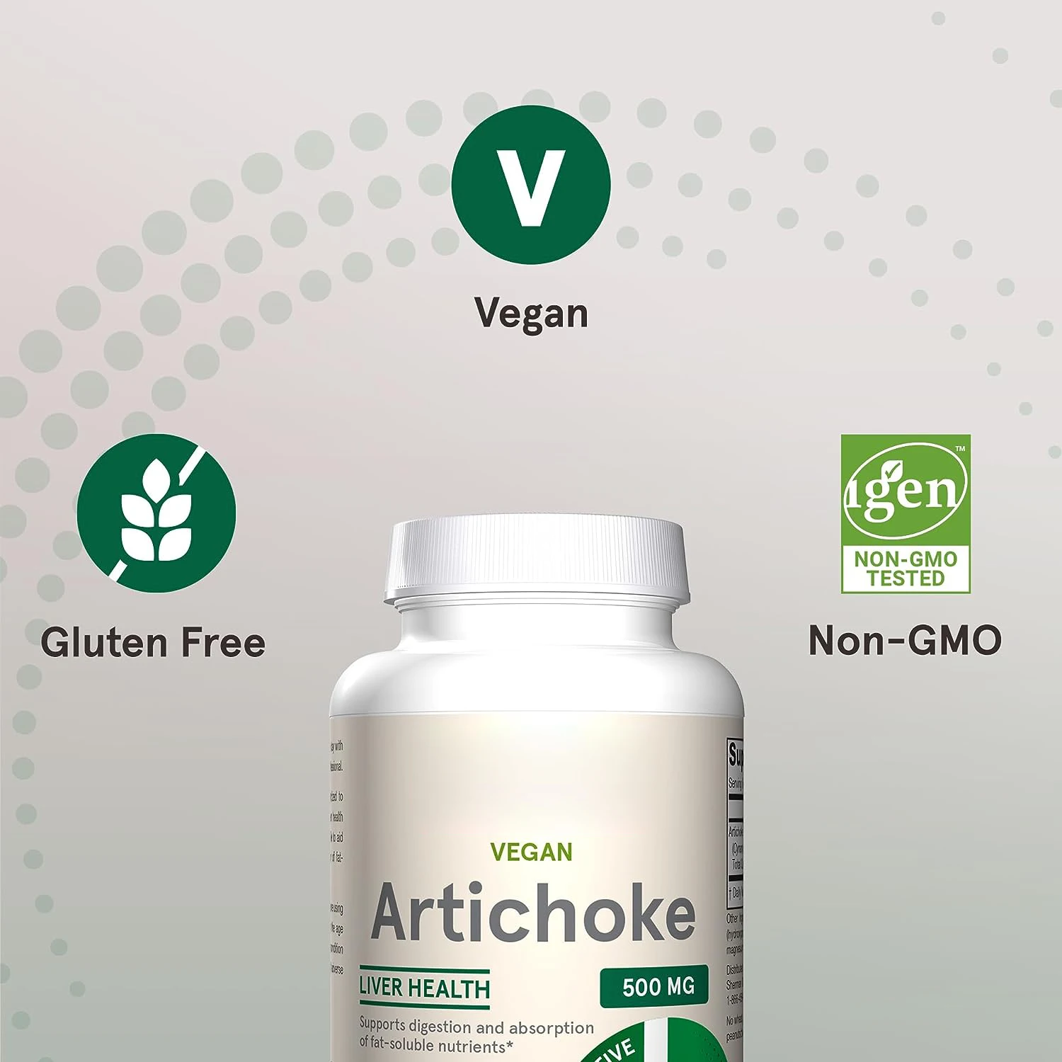 Artichoke 500 mg, Dietary Supplement for Liver Health and Digestion Support, 180 Veggie Capsules, 180 Day Supply