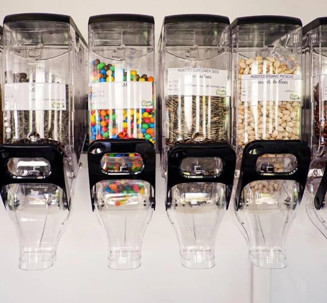 Yageli China supplier wholesale price custom clear transparent acrylic gravity grain feed dispenser for display only