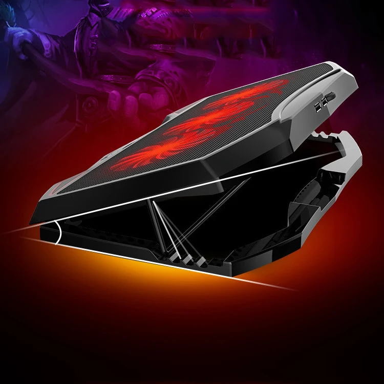 Подставка для ноутбука с 3 вентиляторами, Мощный охлаждающий коврик для ноутбука, подходит для большинства ноутбуков до 17 дюймов, 2 usb-порта, игровой охлаждающий коврик для ноутбука