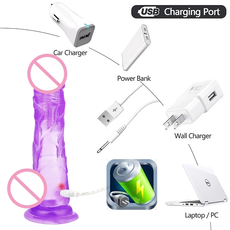 
8 Inch Rechargeable 10 Vibration and Rotation Powerful Suction Cup Sex Toys Women Dildo Vibrator 