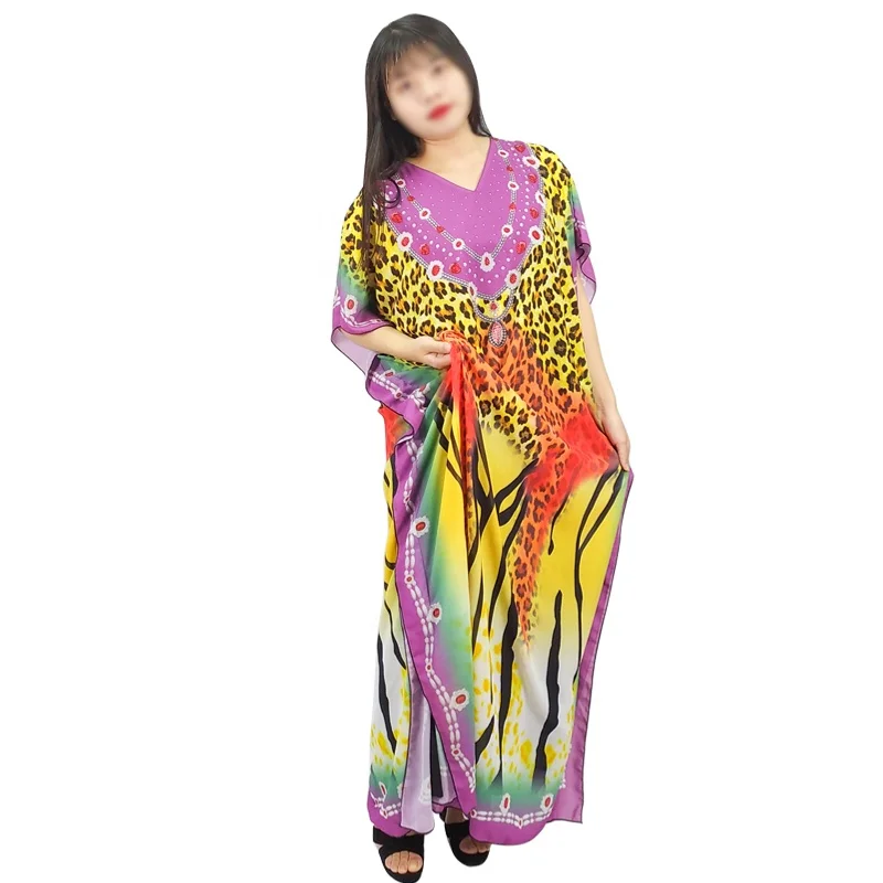 Женские платья с разрезом, кафтан, африканская Повседневная абайя с кристаллами