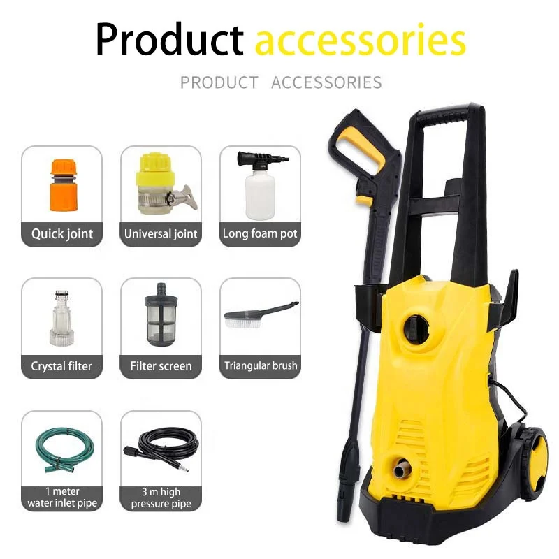 NEOBRISKEN 2000w High Pressure Car Washer Self-priming Automatic Car Washing Machine Portable Brush Car High-pressure Water Gun