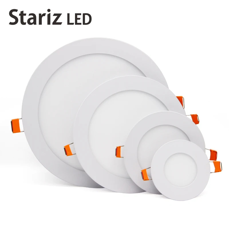 Office panel light aluminum white frame smd led round 3w 6w 12w 18w led panel light recessed led slim down light