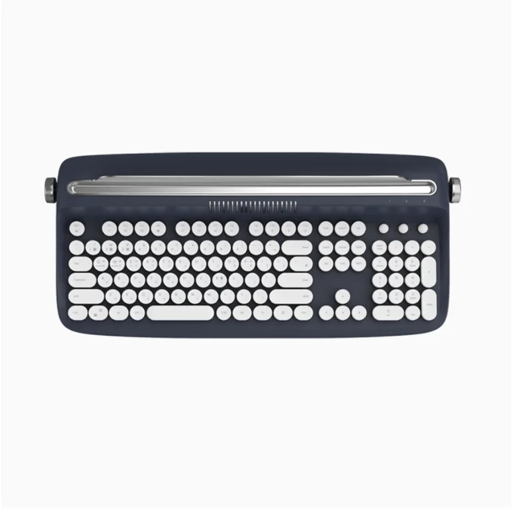 2021 Good Design Award(GD) retro wireless keyboard with cradle ergonomic external BT keyboard with stand 106 keys