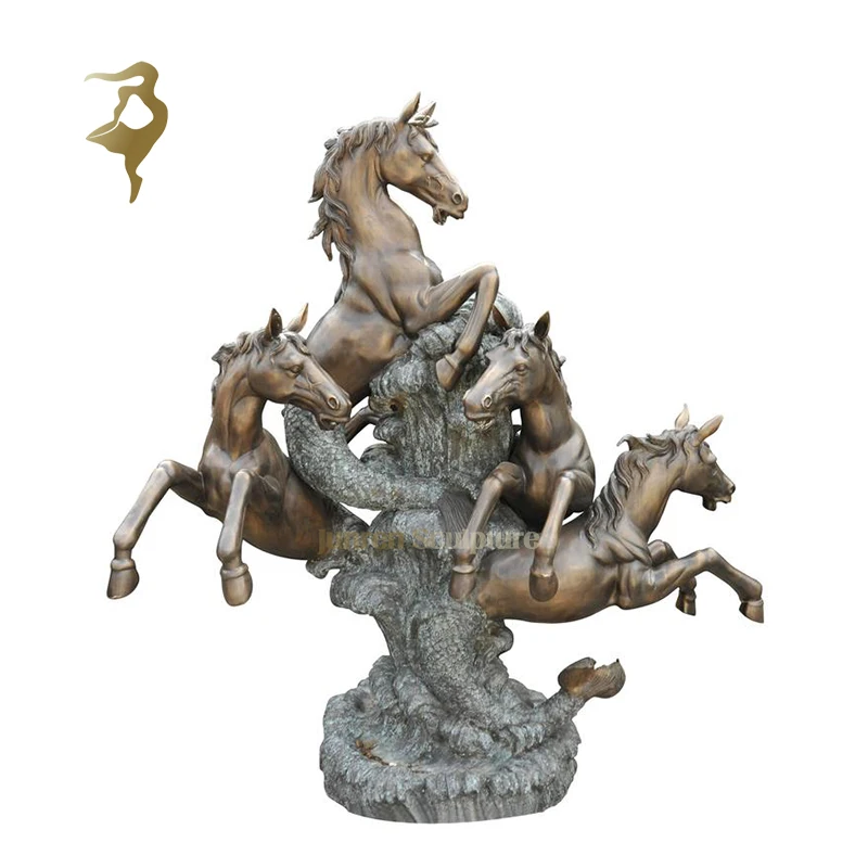 Customized small metal real size copper antique brass horse statue indoor