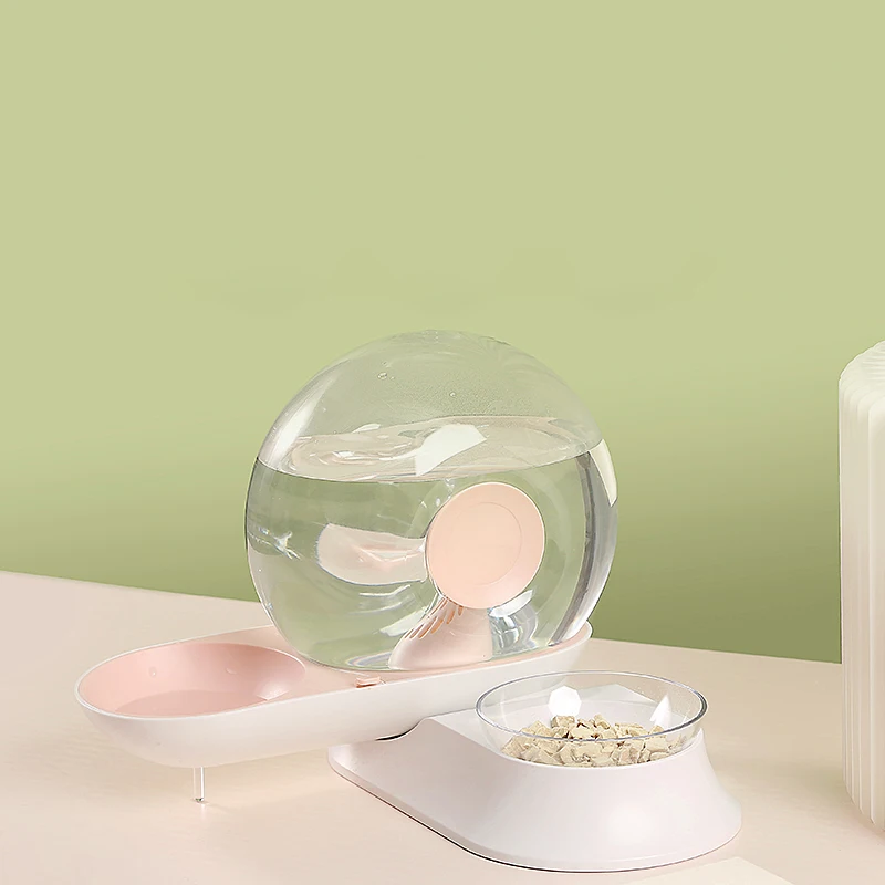 PetnessGo 2 in 1 Plastic Cat Food Water Bowl Cat Bowl Pet Snail Water Cat Dispenser