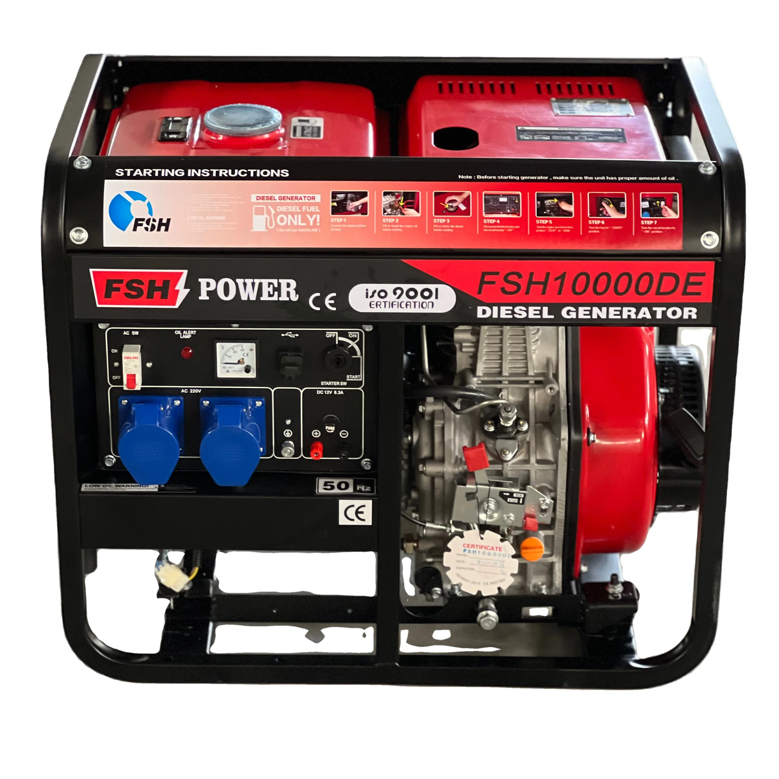 high quality AC Single Phase 2kw 3kw 5kw 1.6kva 2.4kva 4kva Open style gasoline generators with Mindong motor engine