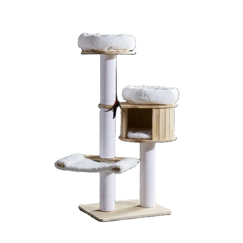 Oversized multi-storey apartment furniture with sisal covered grab posts cat Activity Trees