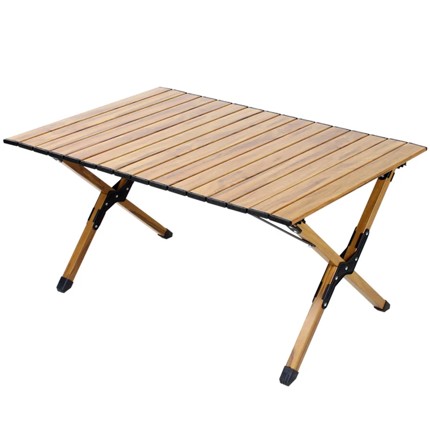 Tianye Outdoor Furniture Portable Roll Up Lightweight Picnic Wood Grain Aluminum Folding camping table