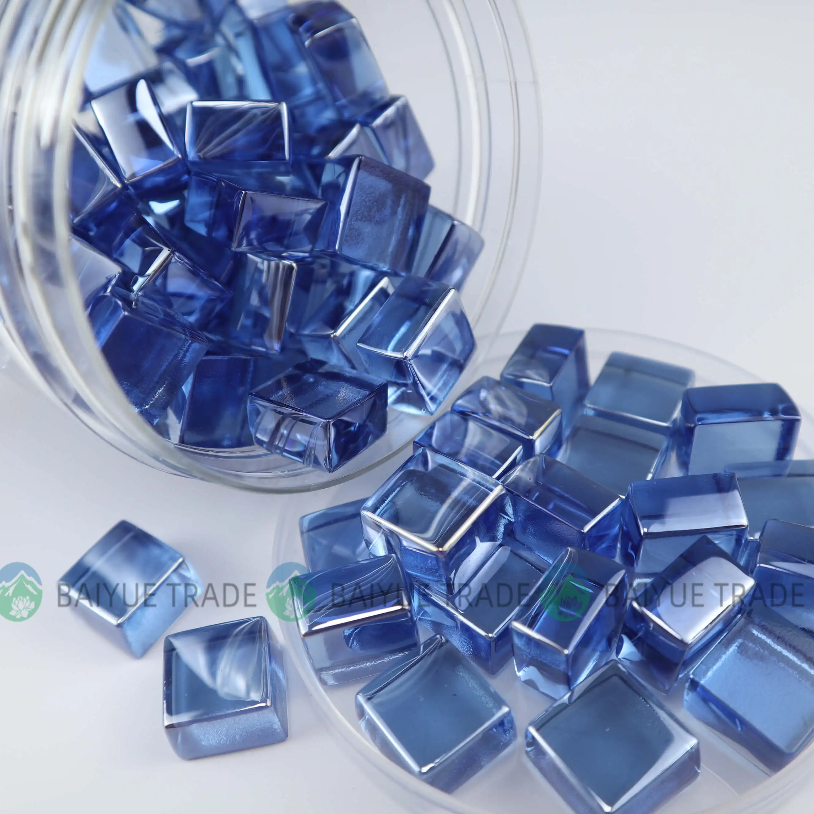 Square Glass Beads Multicolor Crystal Lampwork & Glass Wholesale Cheapest for Decoration and Landscaping Copper Color CN;HEB GB