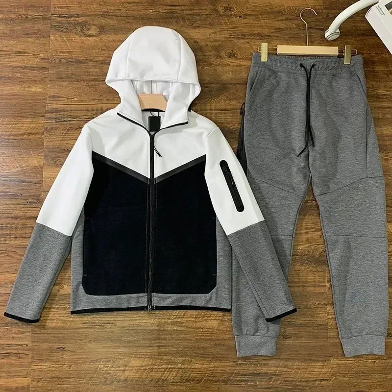 Teen Tech Fleece Thick Man Tech Sports Pants Tracksuits Bottoms Techfleece Sportswear Jacket Space Cotton Trousers