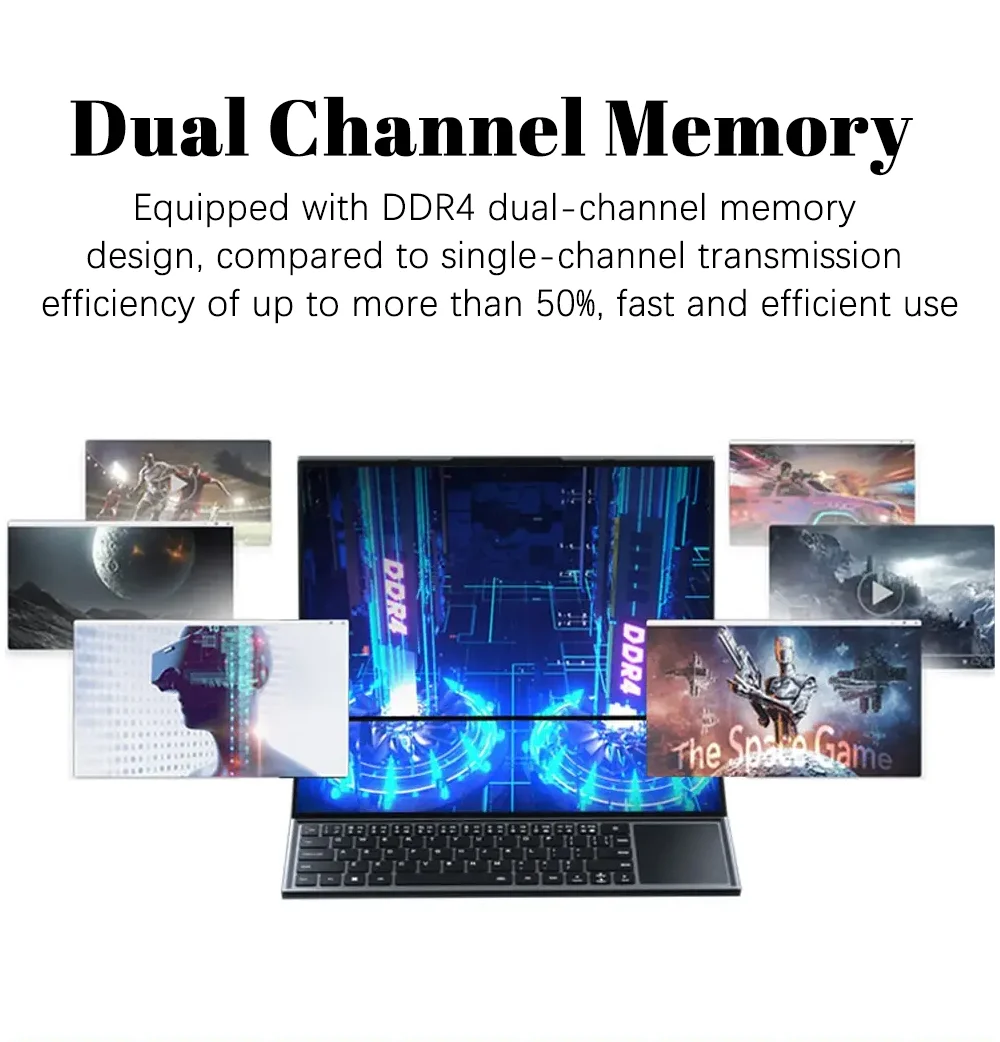 Intel Core i9 10885H ноутбук 16 1 + 14 дюймов с двойным экраном сенсорный экран Win 11 бизнес-офис компьютер