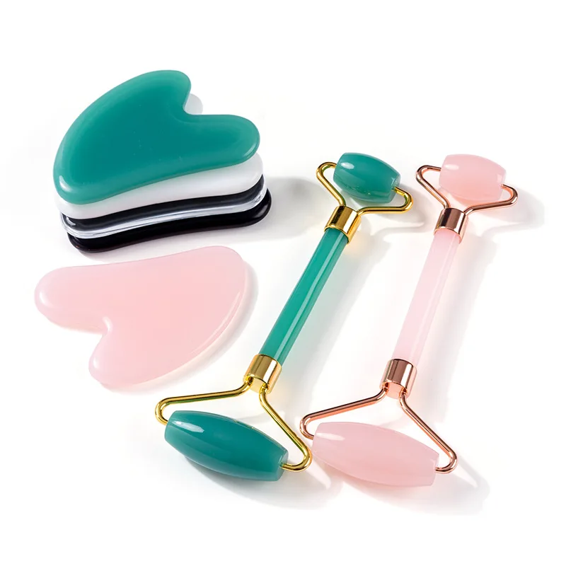 Wholesale high quality jade rolling roller kit Jade roller jade rose quartz roller amazon rose massager crystal rose quartz