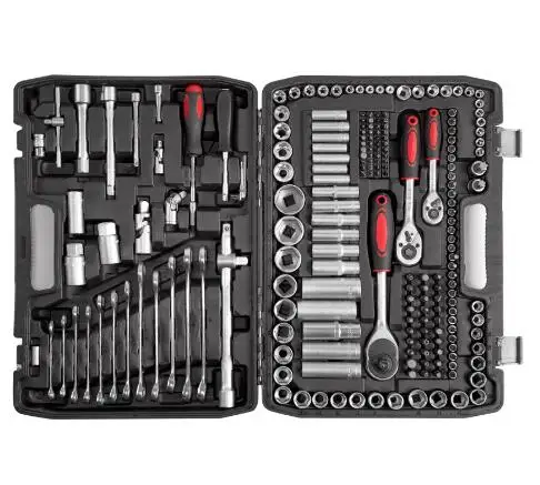 216PCS Tools Kit Tool Box Professional Socket Wrench Set with Ratchet handle and Socket Bits ratchet set socket tools