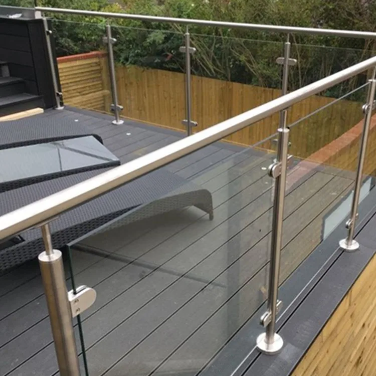 Modern Stainless Steel Outdoor Glass Railing System Glass Balustrades Handrail Post for Hotel Balcony